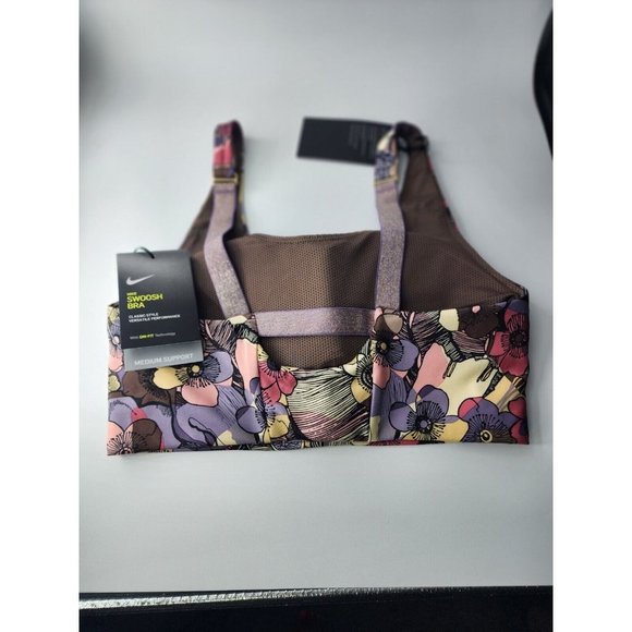 Nike Womens Multicolor Iron Stone Floral-Print Dri-FIT Padded Sports Bra Size S - Picture 7 of 11